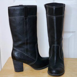 Timberland EarthKeepers Anti Fatigue Black Leather 3 Inch Heeled Boots Size 8.5